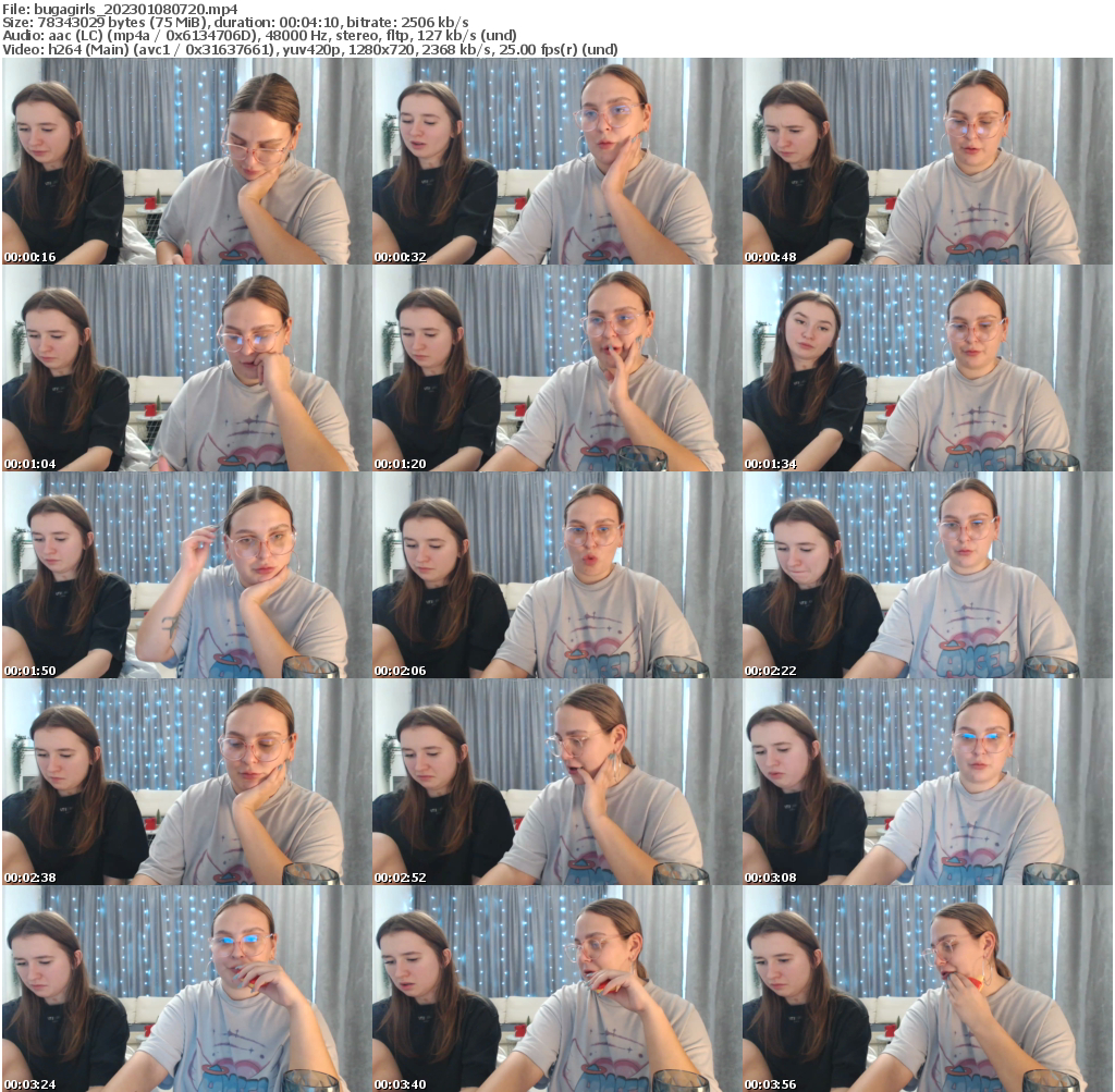 Preview thumb from bugagirls on 2023-01-08 @ bongacams