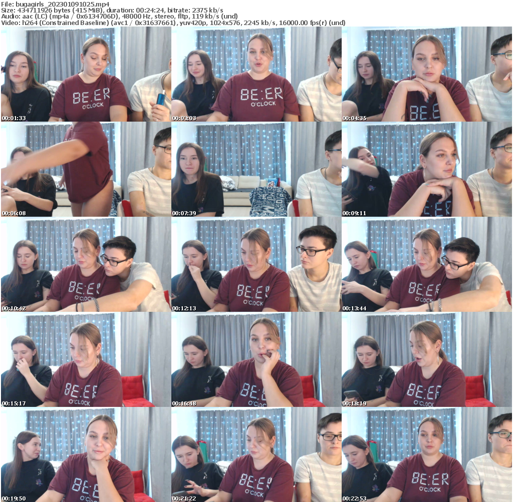 Preview thumb from bugagirls on 2023-01-09 @ bongacams