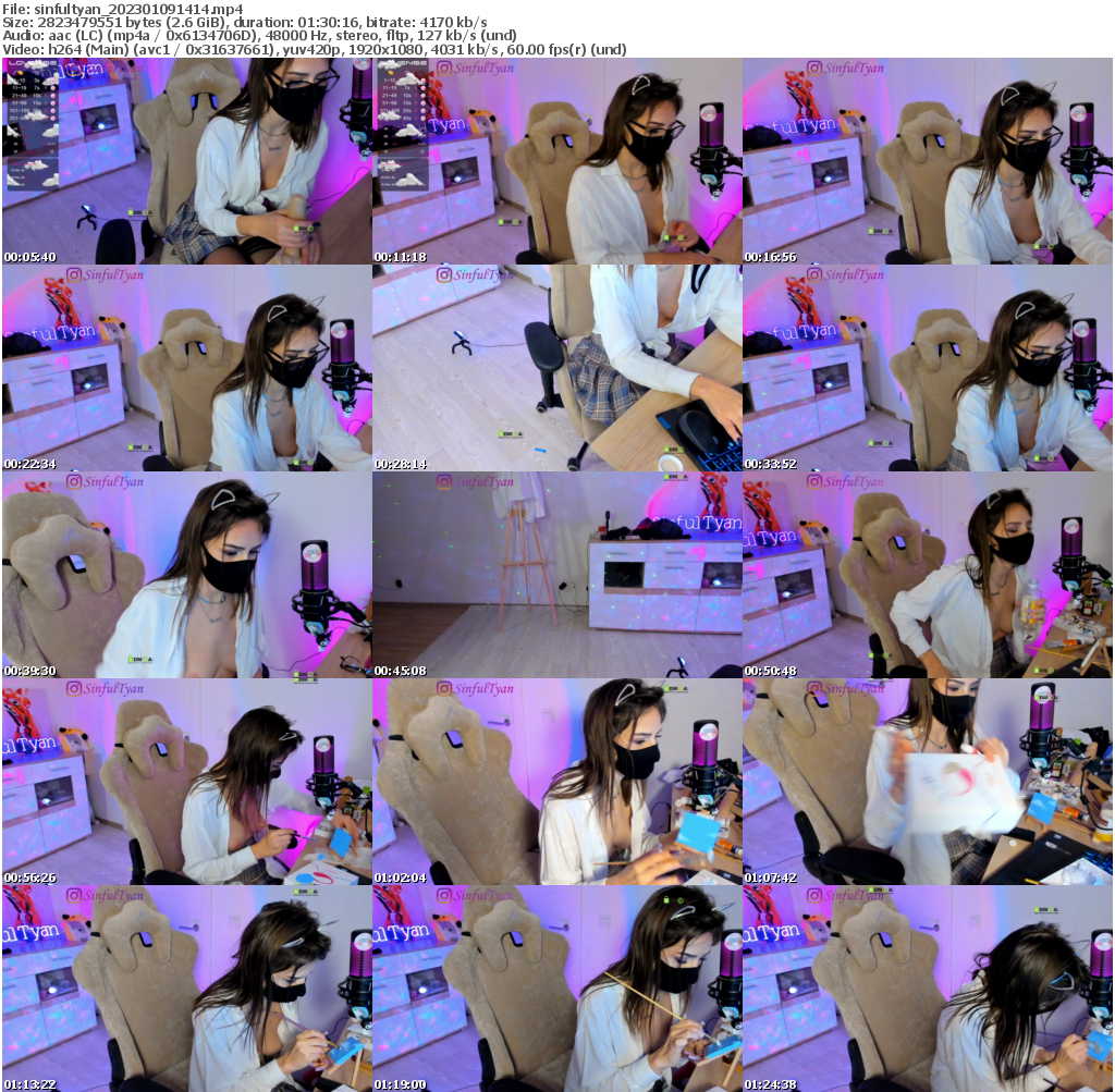 Preview thumb from sinfultyan on 2023-01-09 @ bongacams