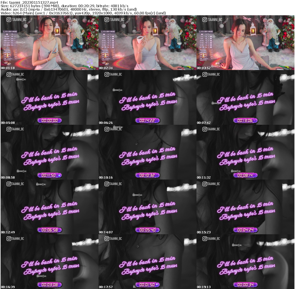 Preview thumb from taanni on 2023-01-15 @ bongacams