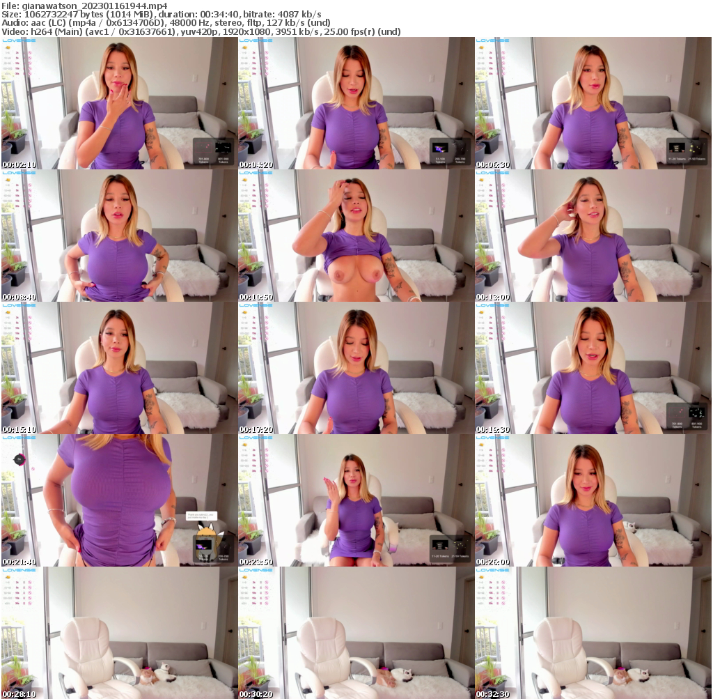 Preview thumb from gianawatson on 2023-01-16 @ bongacams