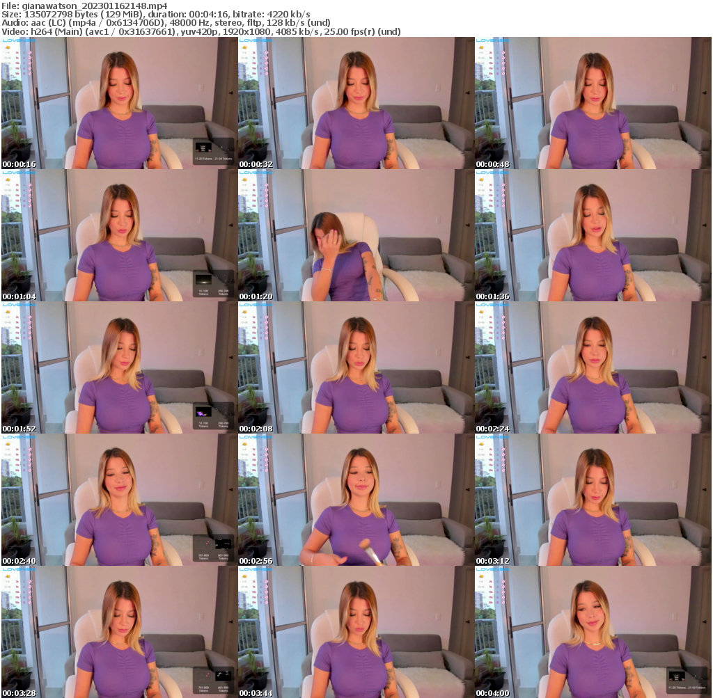 Preview thumb from gianawatson on 2023-01-16 @ bongacams