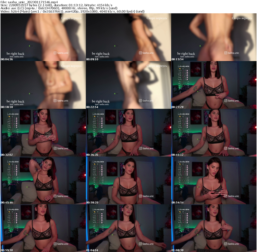 Preview thumb from sasha_unic on 2023-01-17 @ bongacams