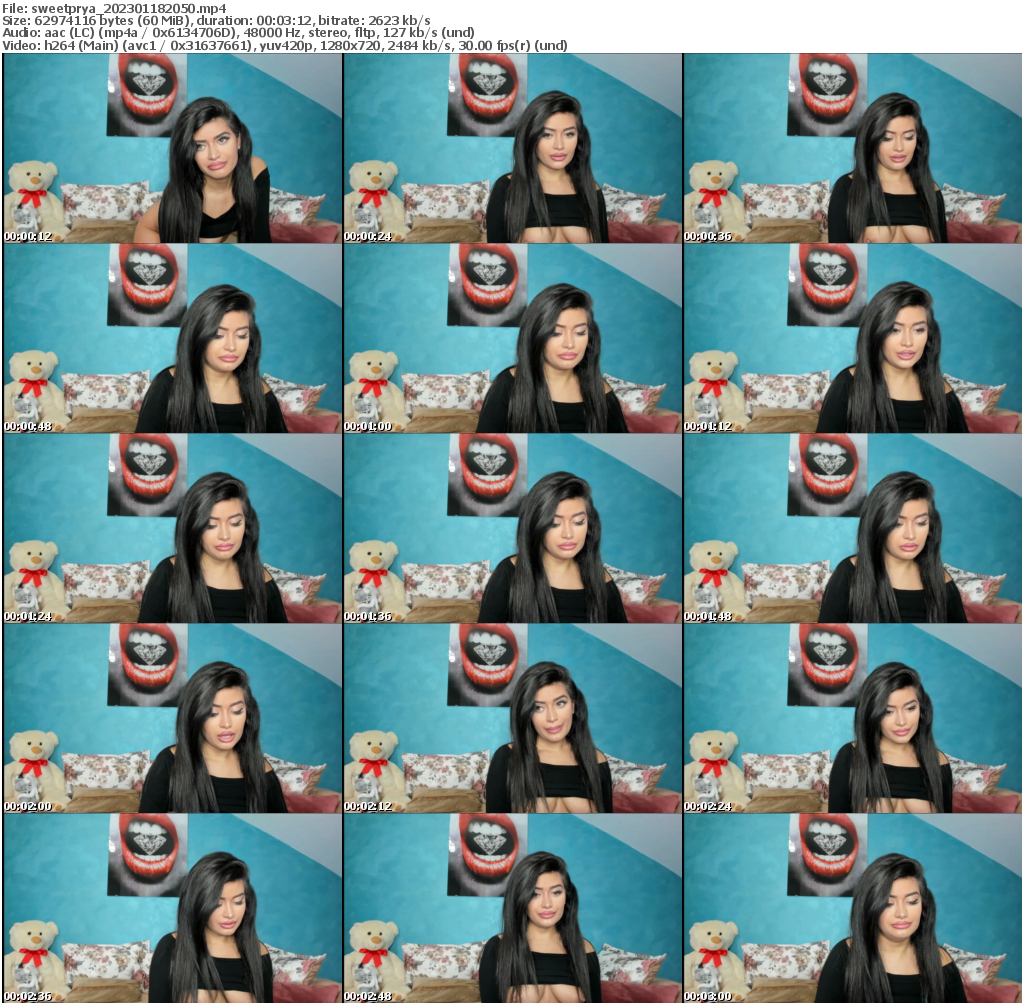 Preview thumb from sweetprya on 2023-01-18 @ bongacams