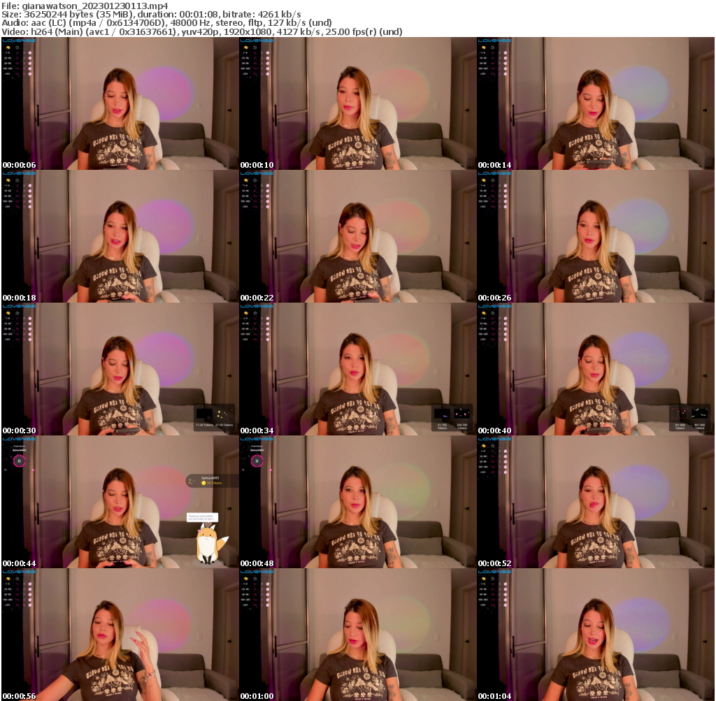 Preview thumb from gianawatson on 2023-01-23 @ bongacams