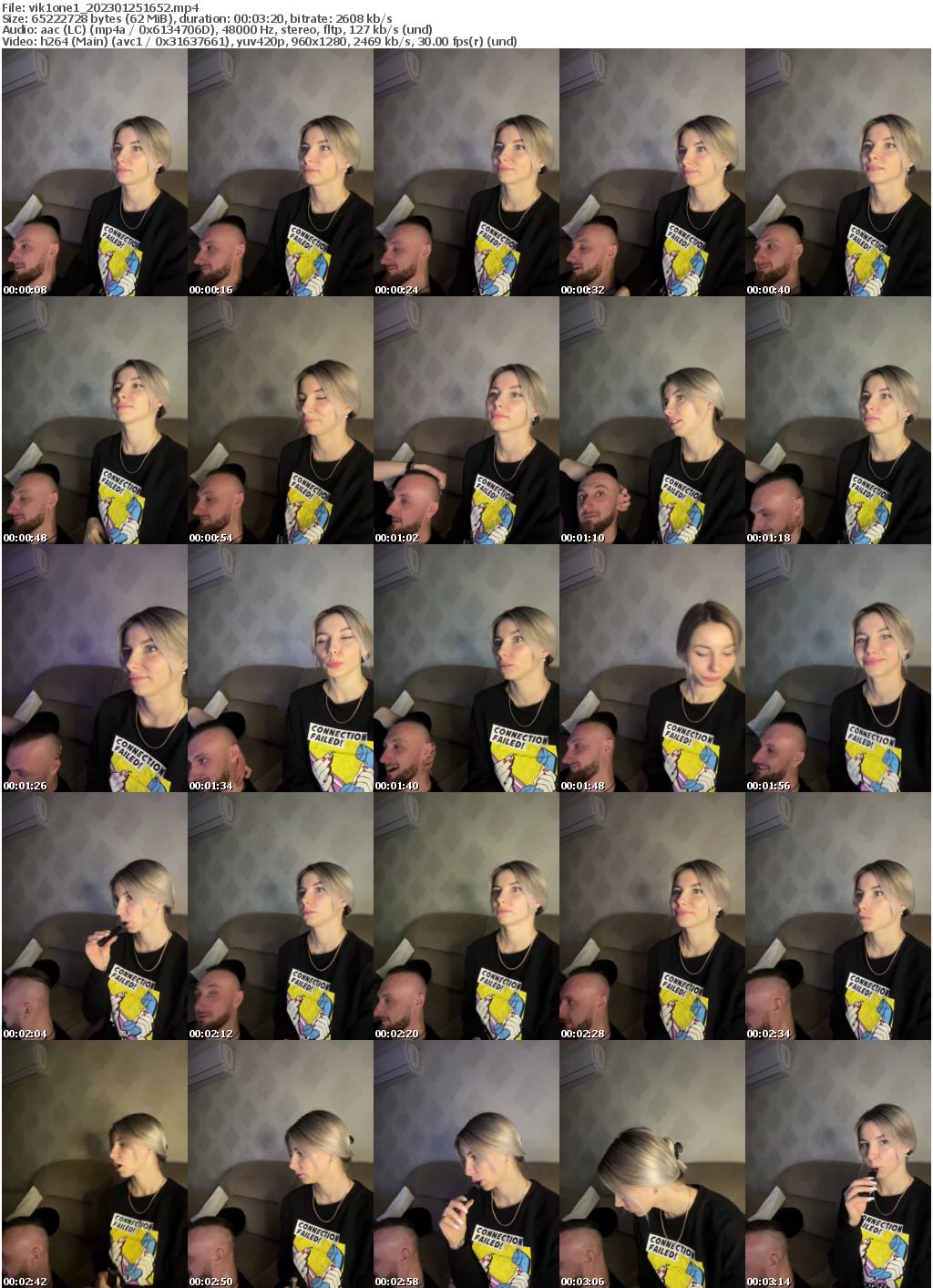 Preview thumb from vik1one1 on 2023-01-25 @ bongacams