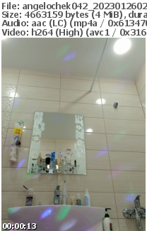Preview thumb from angelochek042 on 2023-01-26 @ bongacams