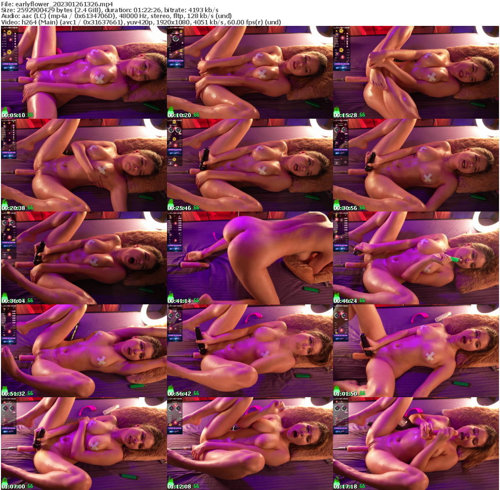 Preview thumb from earlyflower on 2023-01-26 @ bongacams