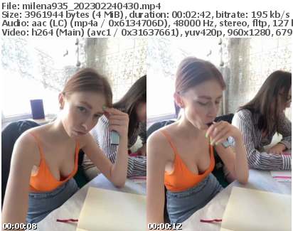 Preview thumb from milena935 on 2023-02-24 @ bongacams