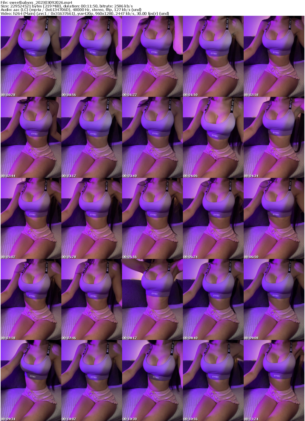 Preview thumb from sweetbabyxs on 2023-03-09 @ bongacams