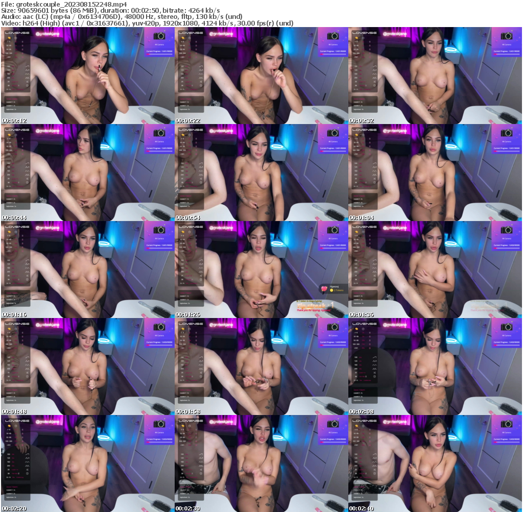 Preview thumb from groteskcouple on 2023-08-15 @ bongacams