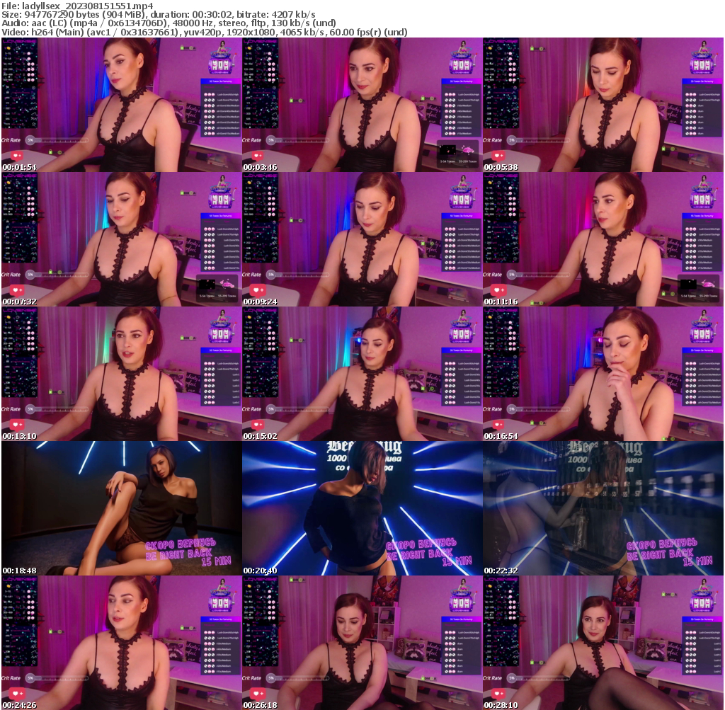 Preview thumb from ladyllsex on 2023-08-15 @ bongacams
