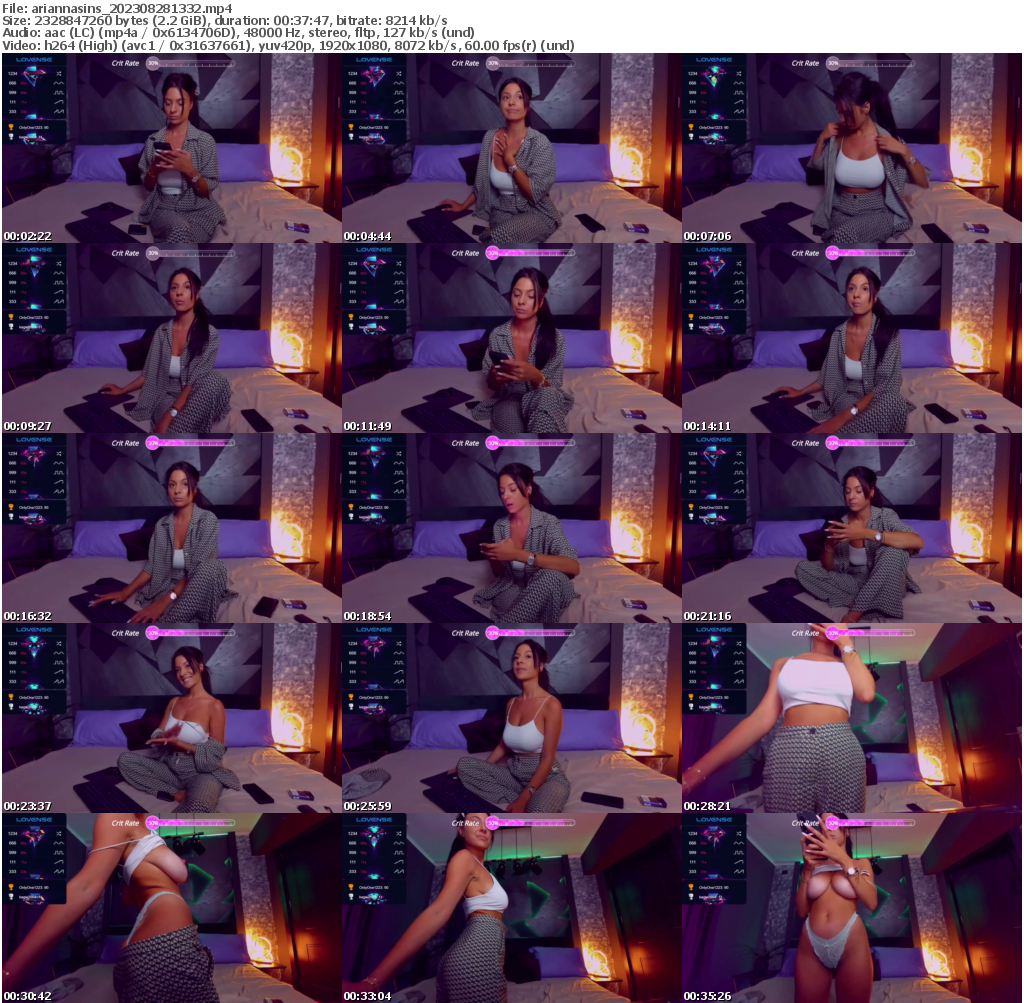 Preview thumb from ariannasins on 2023-08-28 @ bongacams