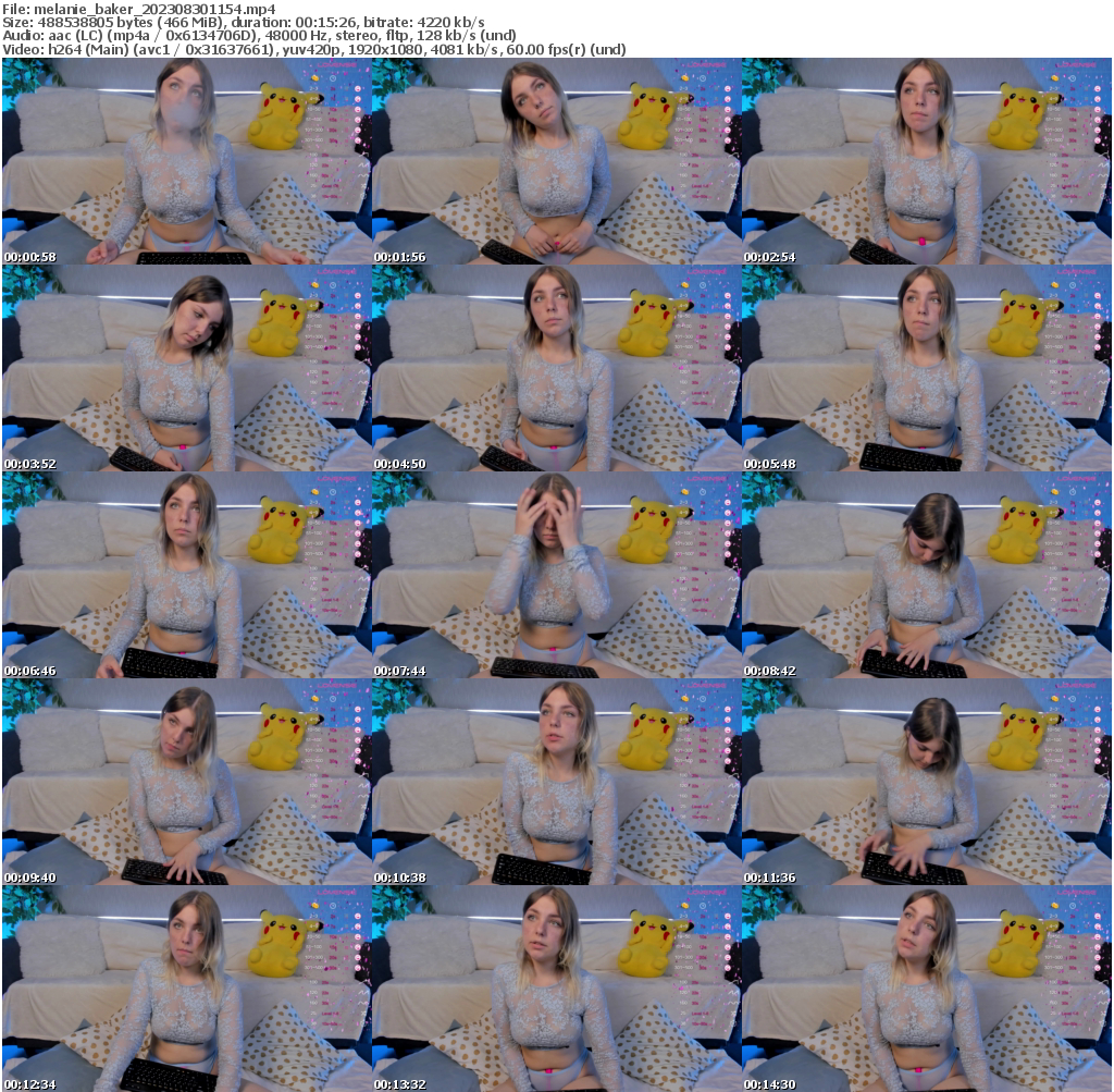 Preview thumb from melanie_baker on 2023-08-30 @ bongacams