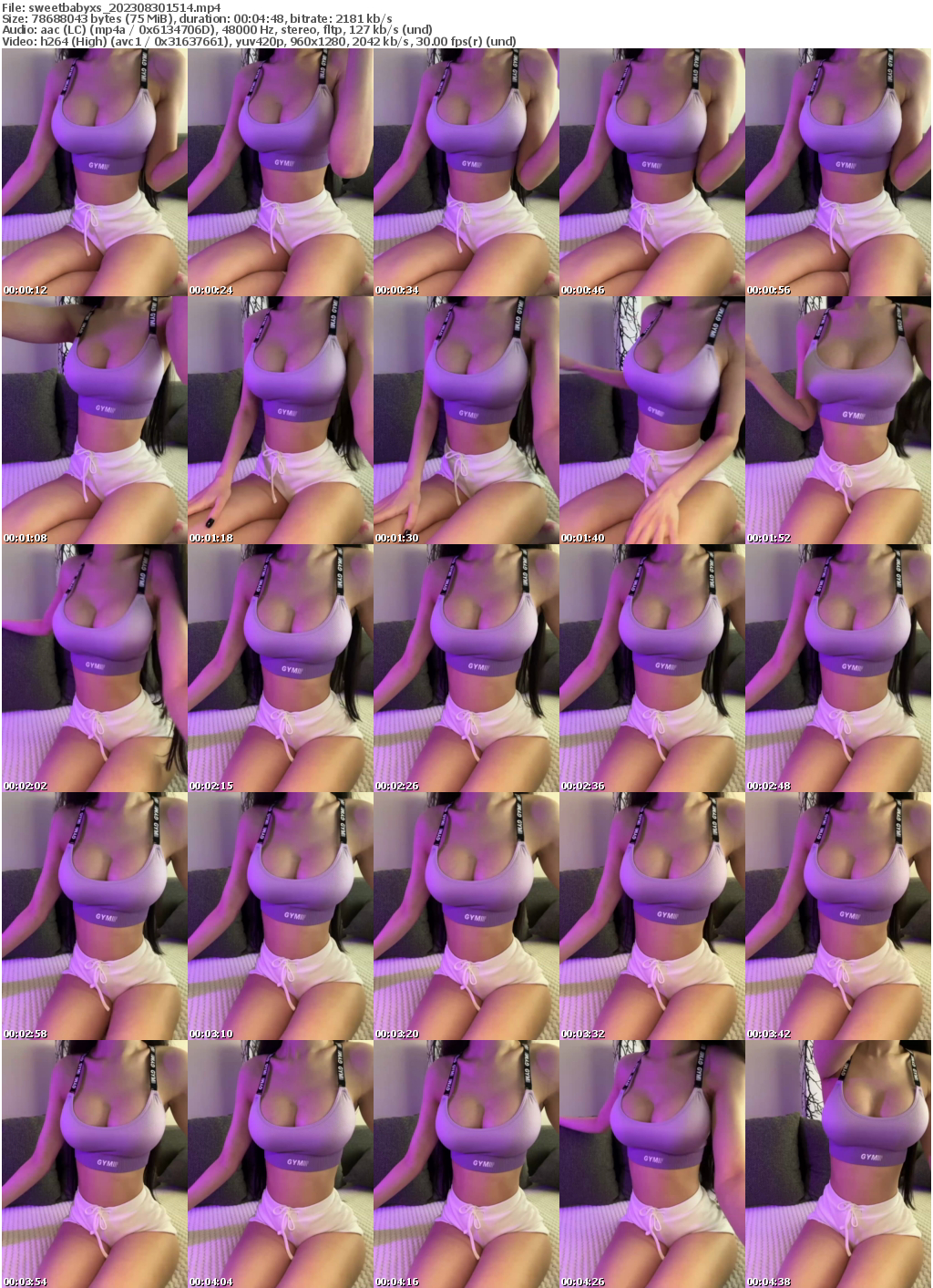 Preview thumb from sweetbabyxs on 2023-08-30 @ bongacams