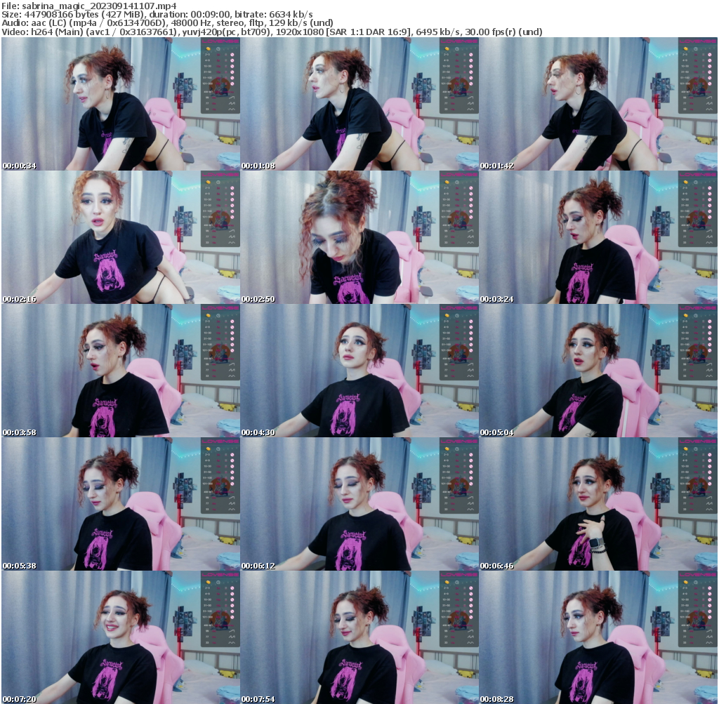 Preview thumb from sabrina_magic on 2023-09-14 @ bongacams