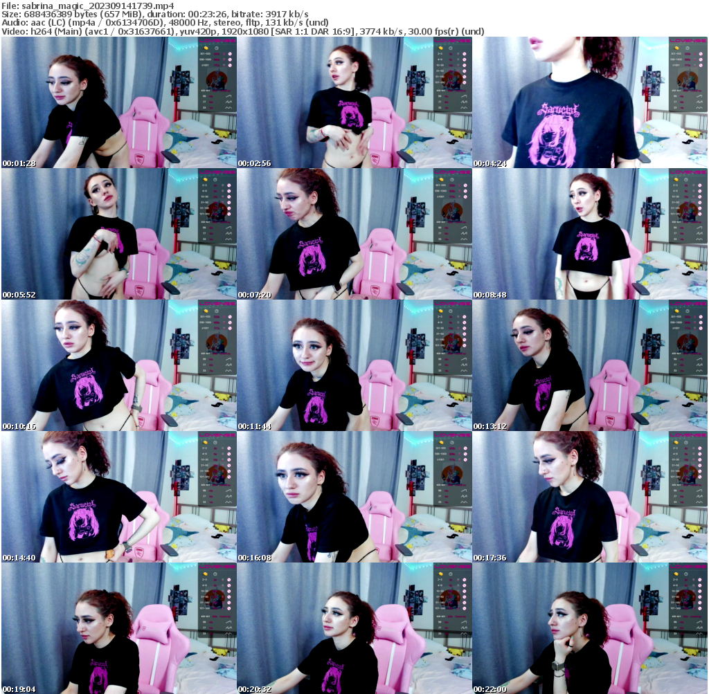 Preview thumb from sabrina_magic on 2023-09-14 @ bongacams