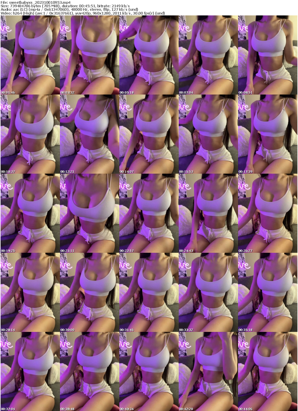 Preview thumb from sweetbabyxs on 2023-10-01 @ bongacams