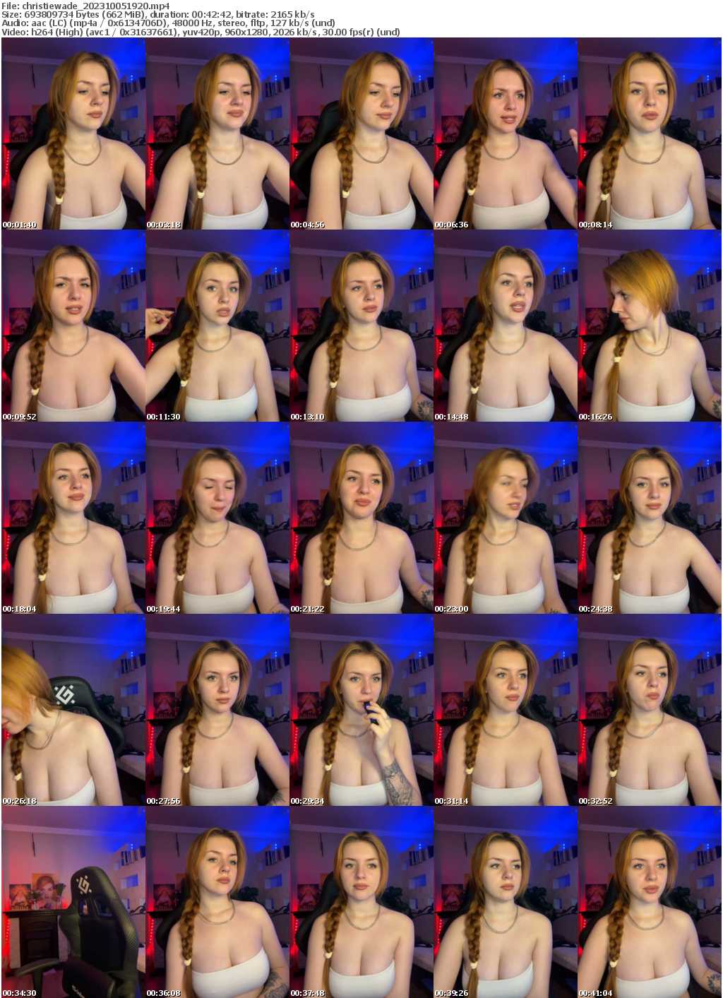 Preview thumb from christiewade on 2023-10-05 @ bongacams