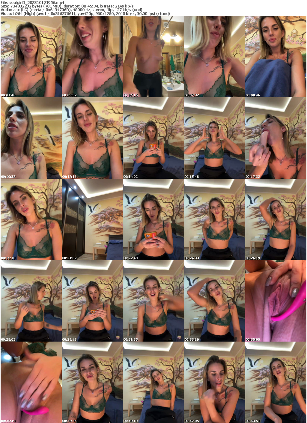 Preview thumb from soulgirl1 on 2023-10-12 @ bongacams