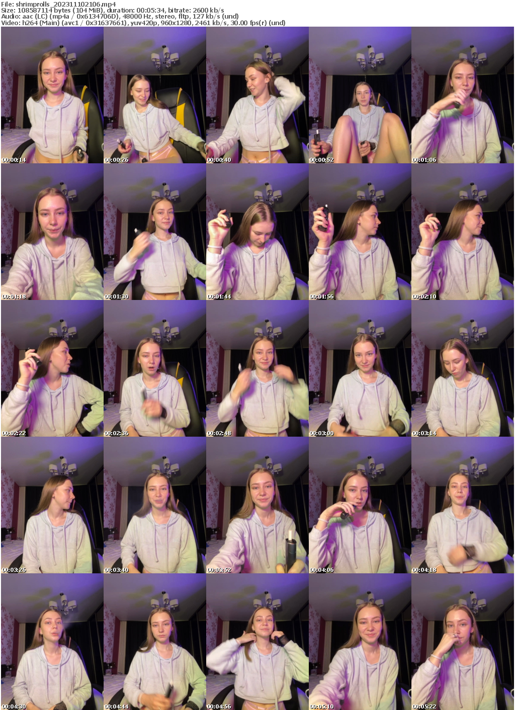 Preview thumb from shrimprolls on 2023-11-10 @ bongacams