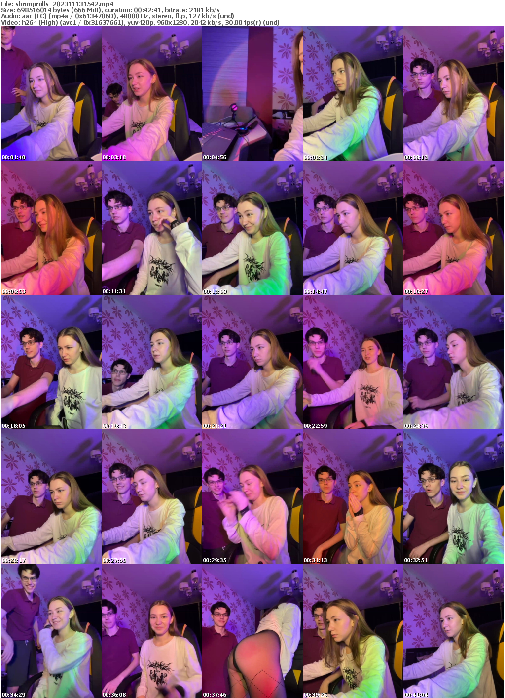 Preview thumb from shrimprolls on 2023-11-13 @ bongacams