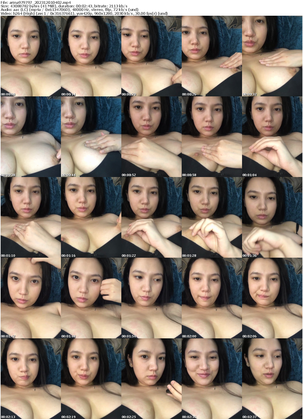 Preview thumb from arina979797 on 2023-12-01 @ bongacams