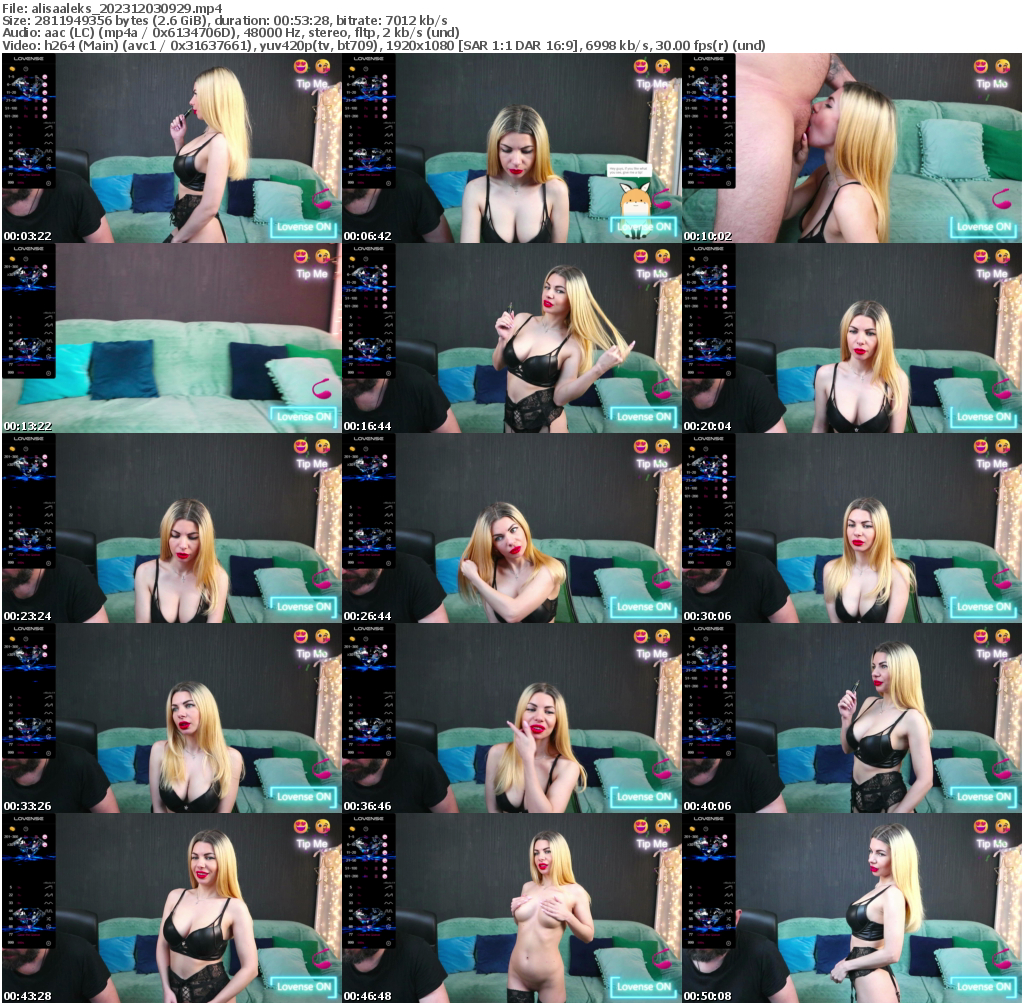 Preview thumb from alisaaleks on 2023-12-03 @ bongacams