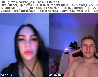 Preview thumb from groteskcouple on 2023-12-07 @ bongacams