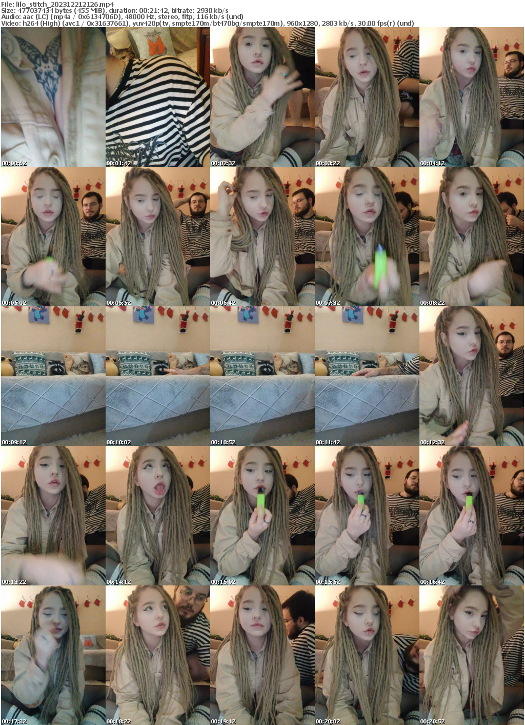 Preview thumb from lilo_stitch on 2023-12-21 @ bongacams