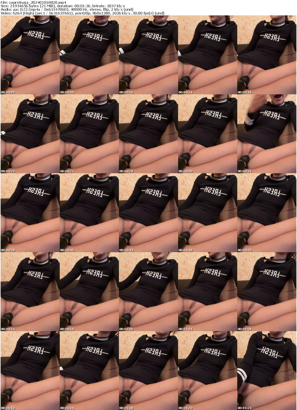 Preview thumb from zapretnaja on 2024-01-01 @ bongacams