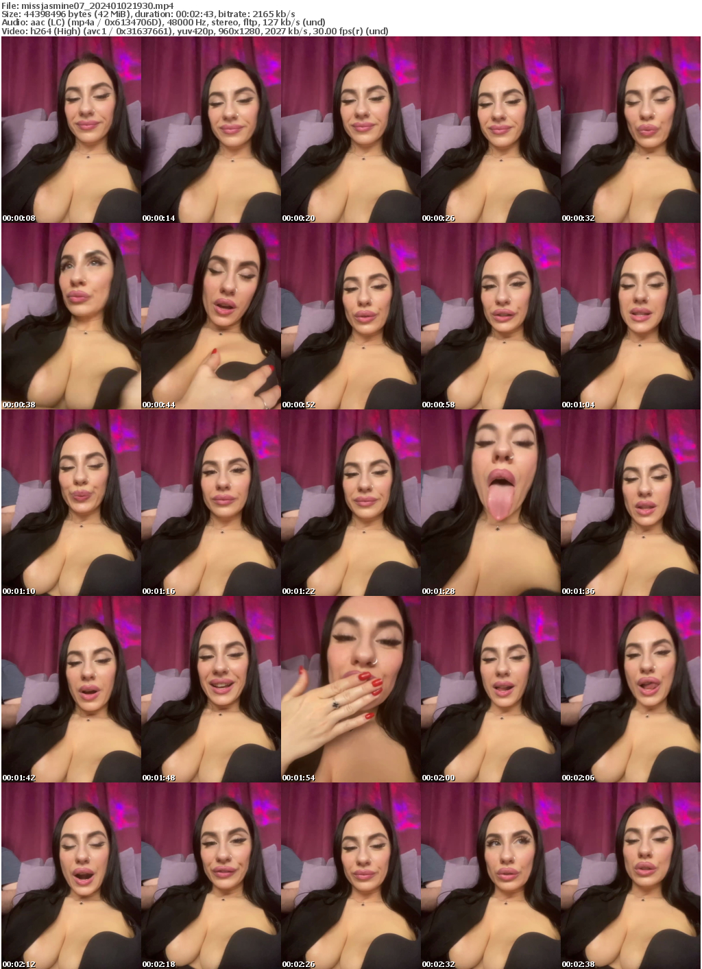 Preview thumb from missjasmine07 on 2024-01-02 @ bongacams