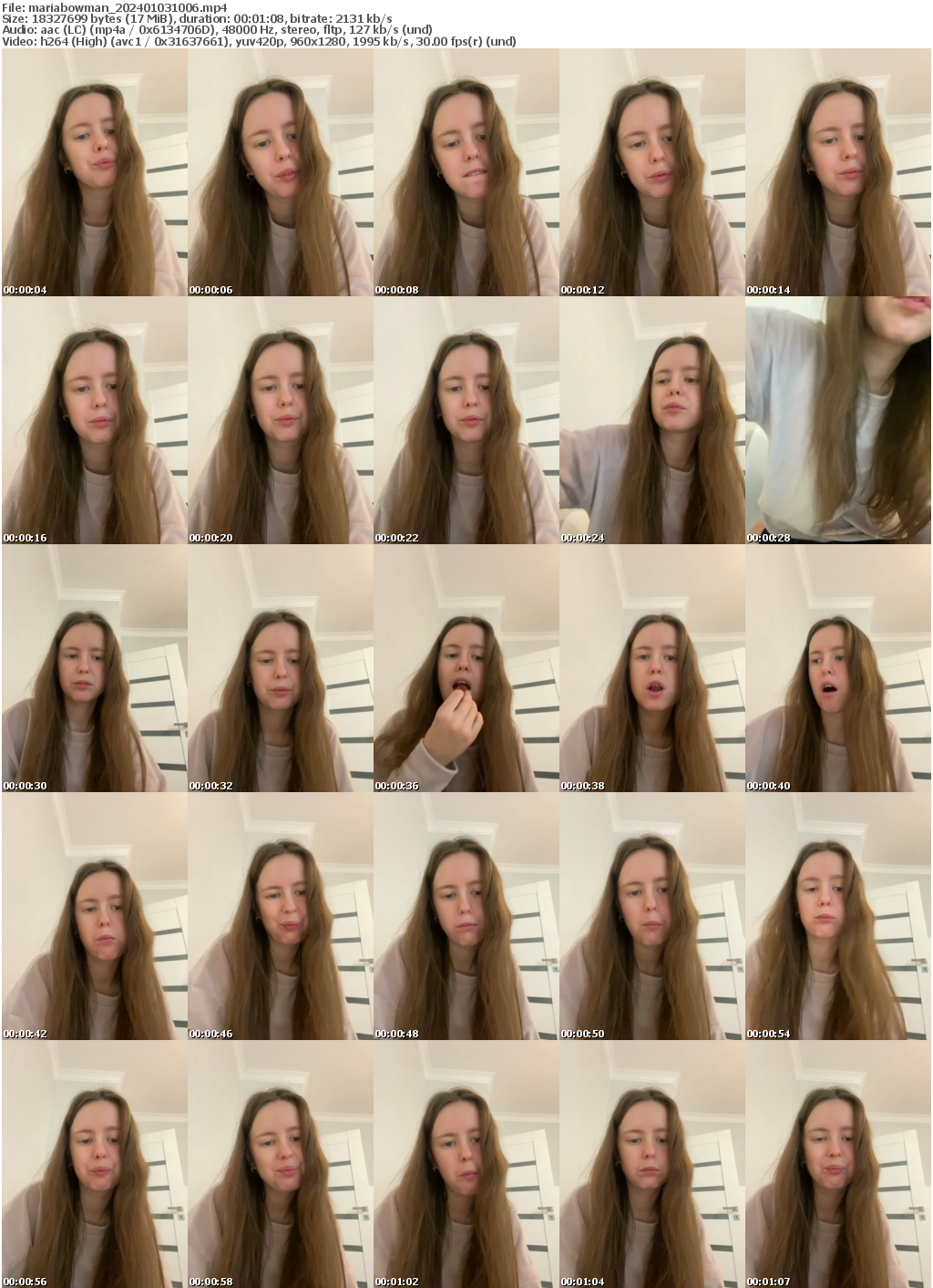 Preview thumb from mariabowman on 2024-01-03 @ bongacams