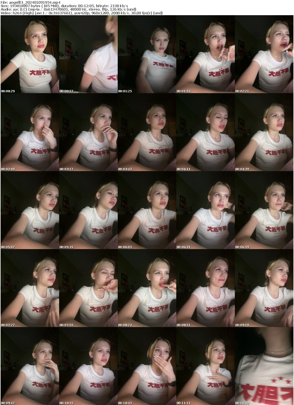 Preview thumb from angelll3 on 2024-01-09 @ bongacams