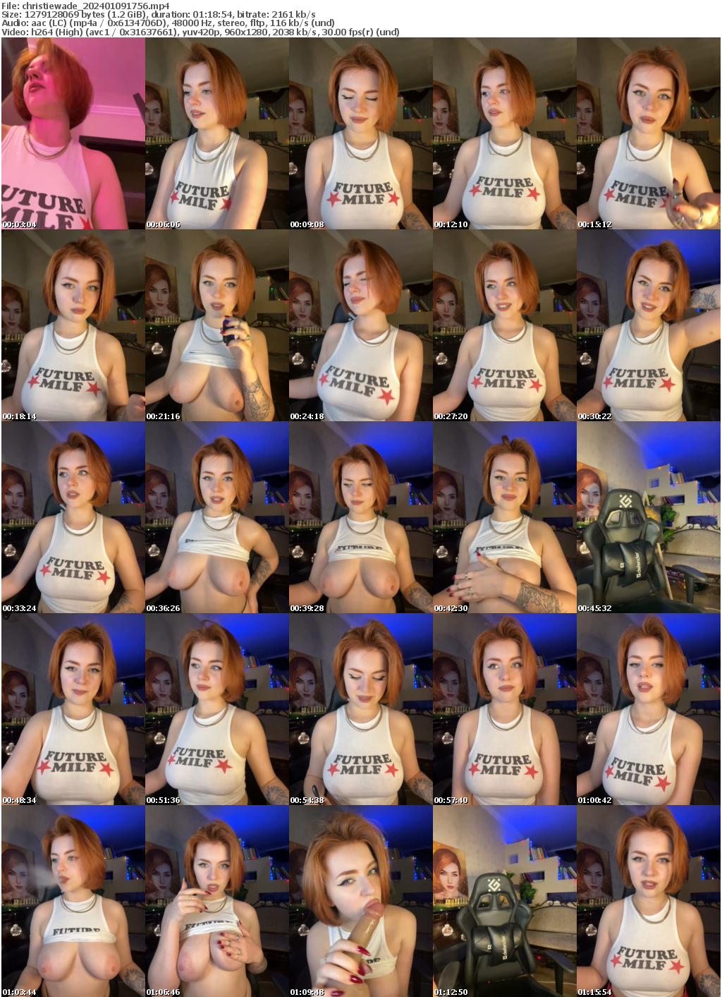 Preview thumb from christiewade on 2024-01-09 @ bongacams