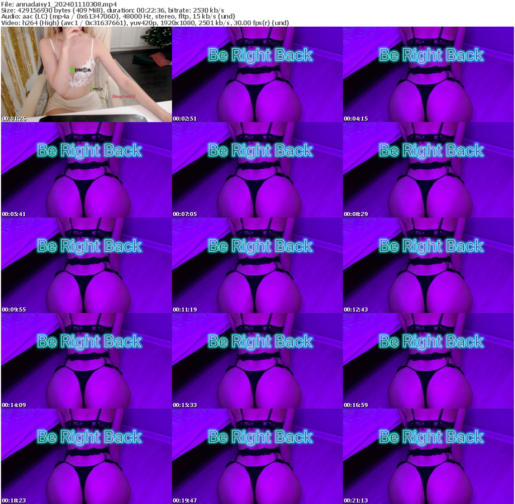 Preview thumb from annadaisy1 on 2024-01-11 @ bongacams