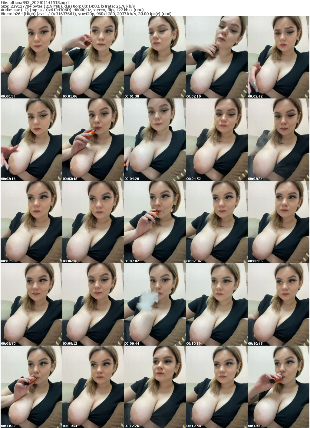 Preview thumb from athena333 on 2024-01-14 @ bongacams