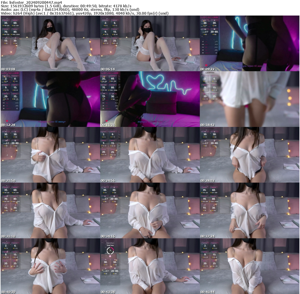 Preview thumb from lisfoster on 2024-09-20 @ bongacams