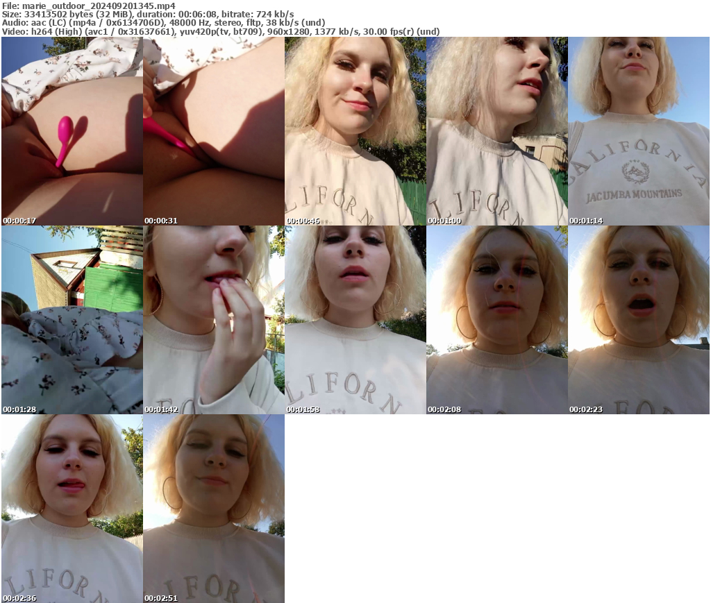 Preview thumb from marie_outdoor on 2024-09-20 @ bongacams