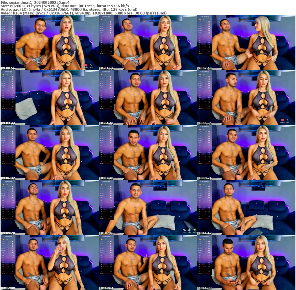 Preview thumb from susiandmat1 on 2024-09-20 @ bongacams