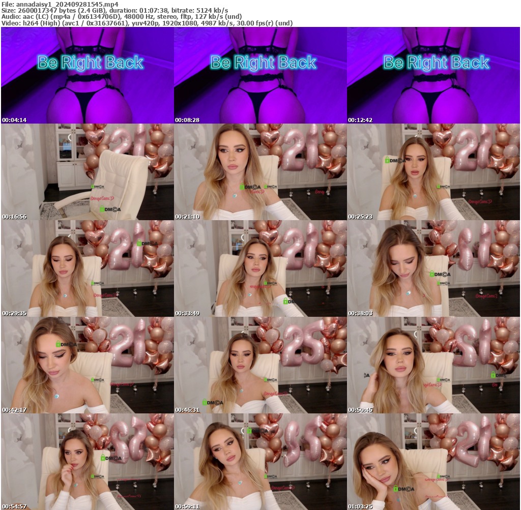 Preview thumb from annadaisy1 on 2024-09-28 @ bongacams