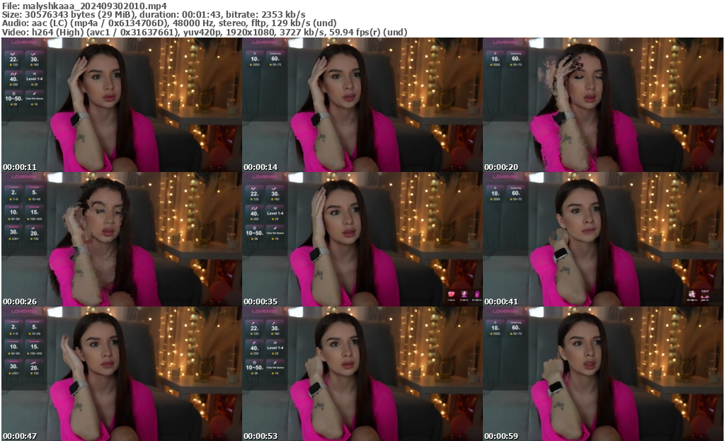 Preview thumb from malyshkaaa on 2024-09-30 @ bongacams