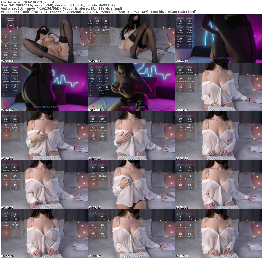 Preview thumb from lisfoster on 2024-10-12 @ bongacams