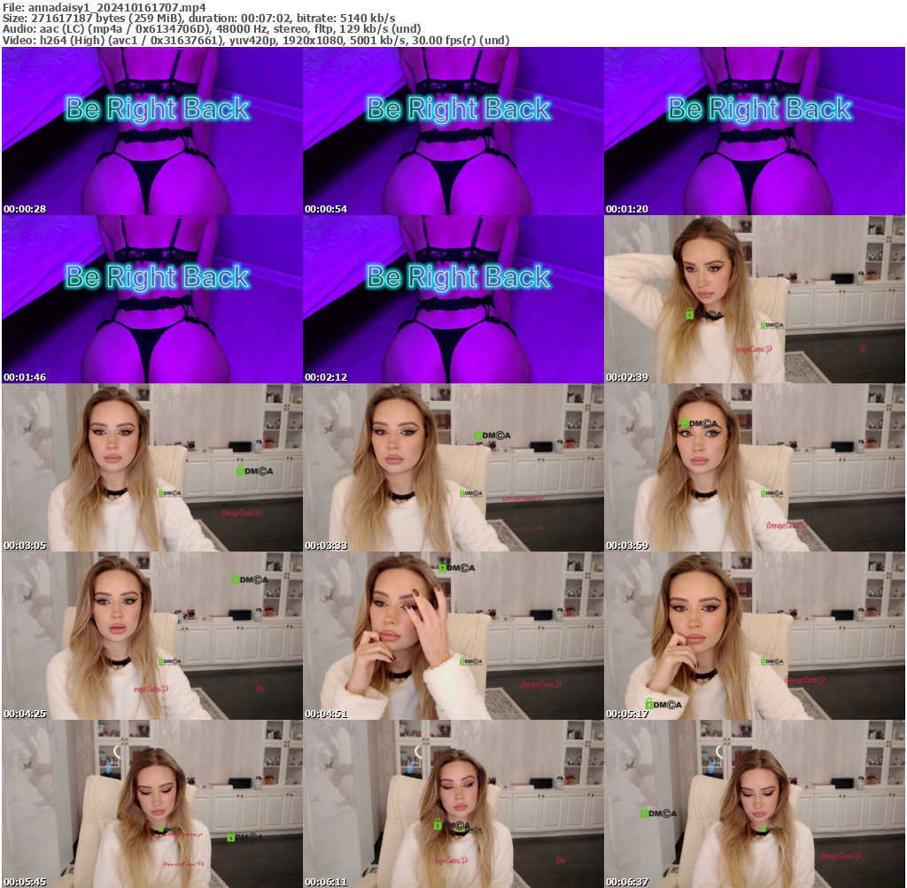 Preview thumb from annadaisy1 on 2024-10-16 @ bongacams