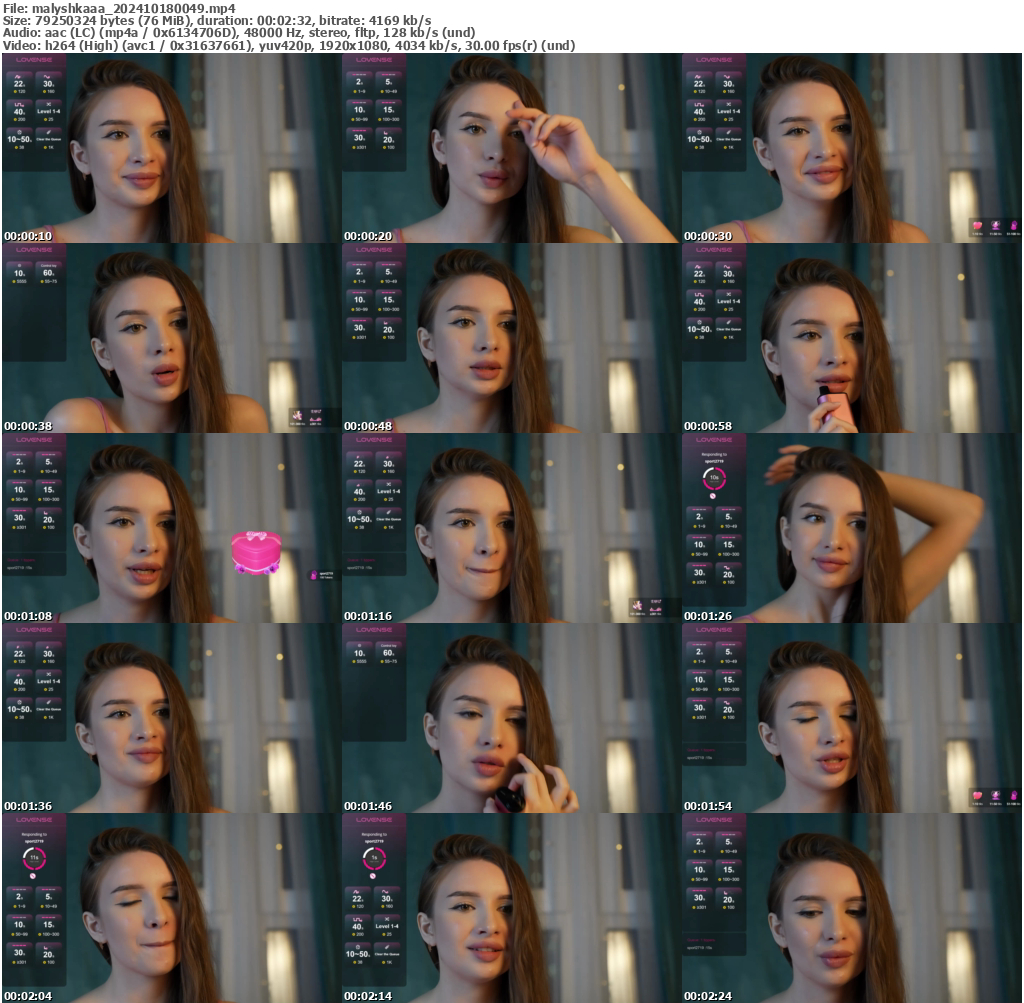 Preview thumb from malyshkaaa on 2024-10-18 @ bongacams