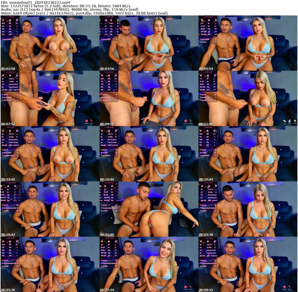 Preview thumb from susiandmat1 on 2024-10-23 @ bongacams