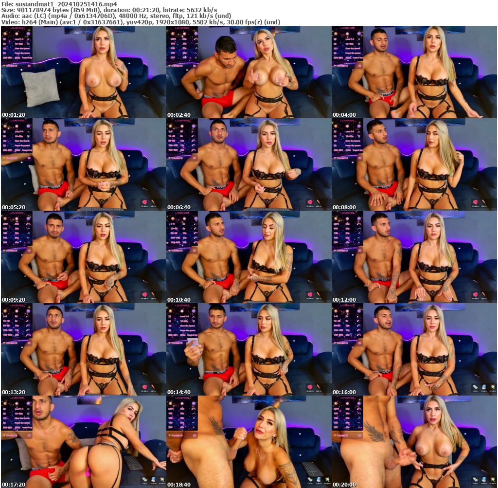 Preview thumb from susiandmat1 on 2024-10-25 @ bongacams