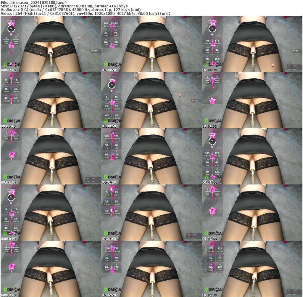 Preview thumb from alissaasex on 2024-10-29 @ bongacams