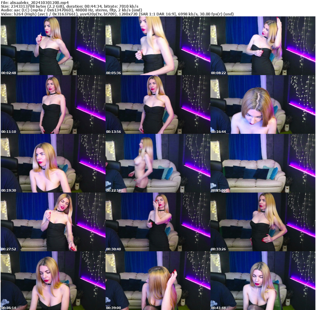 Preview thumb from alisaaleks on 2024-10-30 @ bongacams