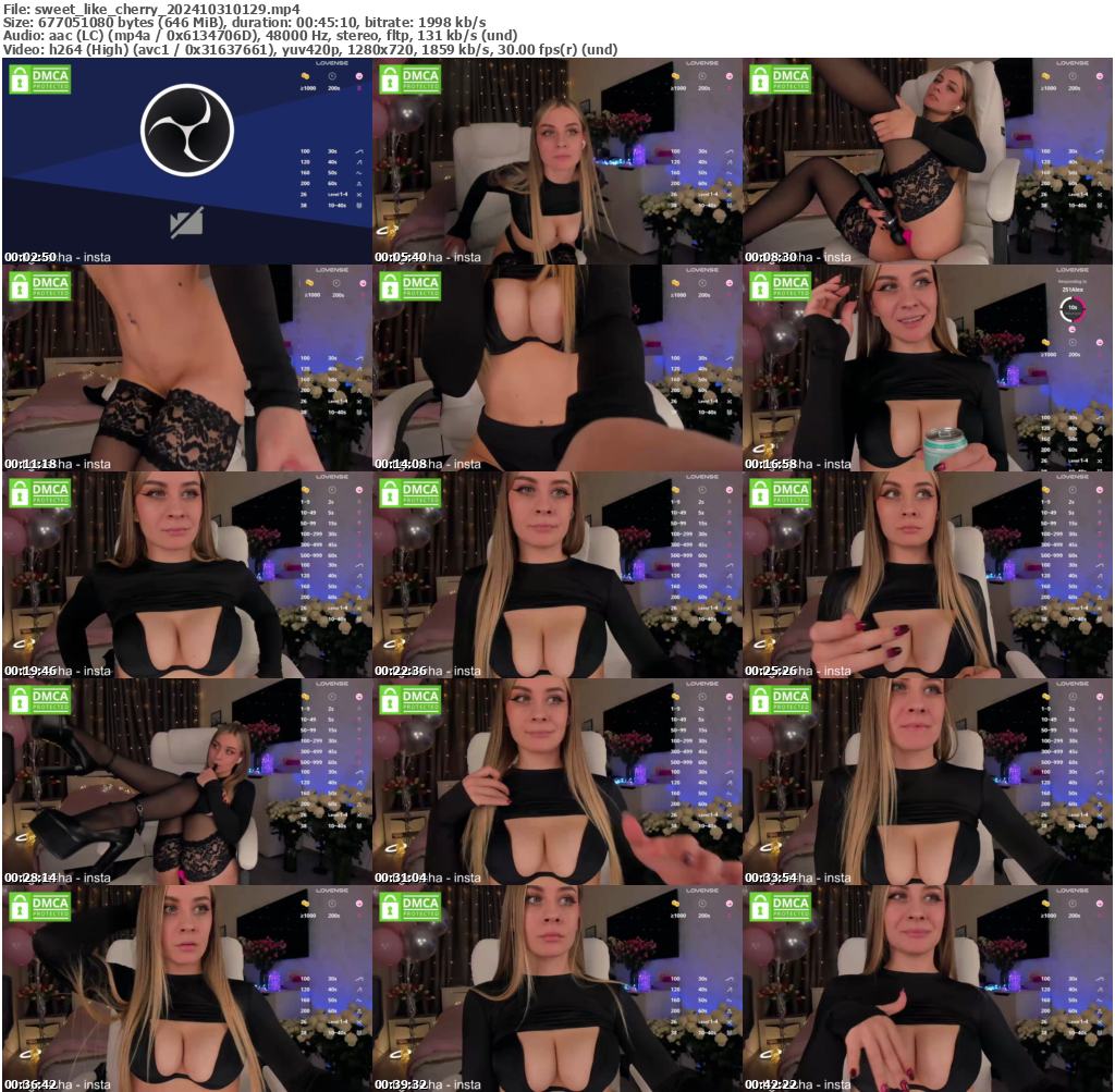 Preview thumb from sweet_like_cherry on 2024-10-31 @ bongacams